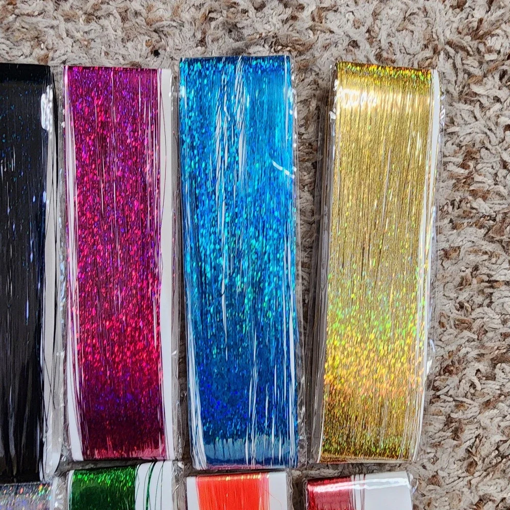 Unbranded Hair Tinsel Set Womens OS Multicolor 10 Pack Sparkle Strands Accessory